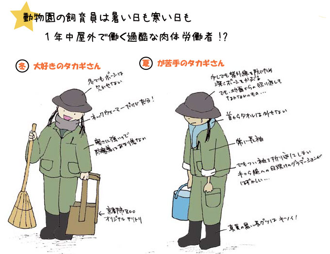 動物園の飼育員は暑い日も寒い日も1年中屋外で働く過酷な肉体労働者?